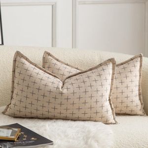 My Ninki ® Stijlvolle Set van 2 Decoratieve Kussenslopen voor Modern en Landelijk Interieur