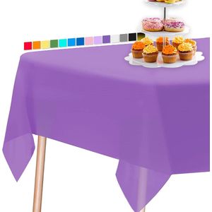 Donkerpaars tafelkleed, 137 x 274 cm / 54 x 108 inch, rechthoekig feesttafelkleed, wasbaar voor tafel van 6 tot 8 voet, tafelkleed, waterdicht tafelkleed voor verjaardag, bruiloft (pak van 1)