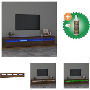 vidaXL Tv-meubel met LED-verlichting 240x35x40 cm bruineikenkleurig - Kast - Inclusief Houtreiniger en verfrisser