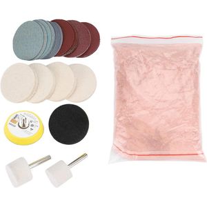 DIY Glas Polijstset voor Krassenverwijdering - Ceric Dioxide Schuurpads en Polijstpad