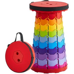 Opvouwbare kruk - Visstoel - Kampeerstoel - Inklapbaar - Opstapkrukje - Tot 100 KG - Regenboog kleur - Festival kruk/stoel