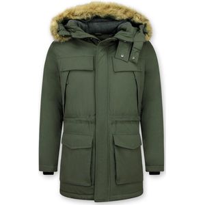 Parka Jas Heren - Met Bontkraag - Groen