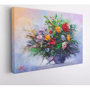 digitaal schilderen van een boeket bloemen. Impressionistische stijl. - Moderne kunst canvas - 473778244 - 50*40 Horizontal