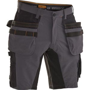 Jobman Advanced Stretch Korte Broek Holsterpockets 2196 - Mannen - Donkergrijs/Zwart - 60