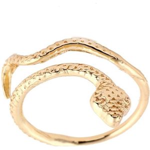 24/7 Jewelry Collection Slang Ring Verstelbaar - Verstelbare Ring - Goudkleurig
