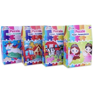 Grafix puzzel voor kinderen - 4 assorti legpuzzels - 30 puzzelstukjes per puzzel - afmeting: 27 X 18 CM