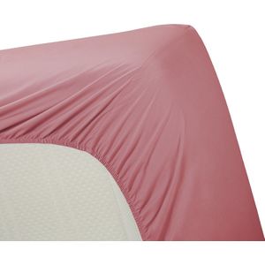 Excellent hoeslaken katoen roze - 180x210/220 (lits-jumeaux) - fijn geweven en ademend - heerlijk zacht en comfortabel - perfecte pasvorm - zalig slapen