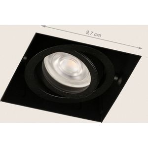 Lumidora Inbouwspot 74578 - GU10 - Zwart - Metaal - Badkamerlamp