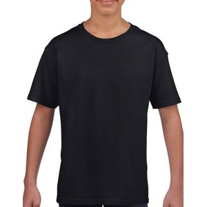 Kinder shirt blanco - Kinder T-Shirt - Zwart - Maat 152 - T-Shirt leeftijd 13 tot 14 jaar - BLANCO - T-shirt - zonder print - cadeau - Shirt cadeau