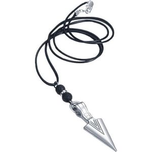 Heren ketting - Waxkoord - Viking Arrow kettinghanger - Zilverkleurig - Mendes - 75cm