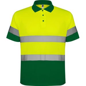 High Visibility Polo Shirt Polaris Garden Green / Fluor Geel met reflecterende strepen Size S merk Roly