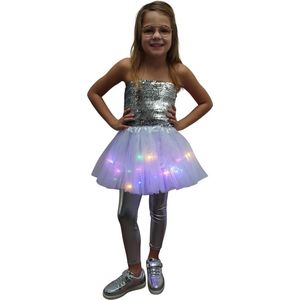 Tutu - Kinder petticoat - Met gekleurde lichtjes - Wit - Ballet rokje