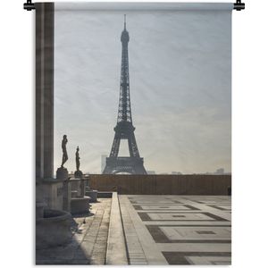 Wandkleed Eiffeltoren - Het Trocadero plein met de Eiffeltoren op de achtergrond Wandkleed katoen 120x160 cm - Wandtapijt met foto XXL / Groot formaat!