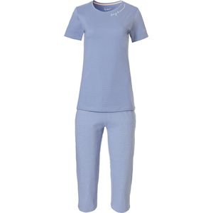 By Louise Dames Capri Korte Pyjama Set Blauw 3/4 - Maat L