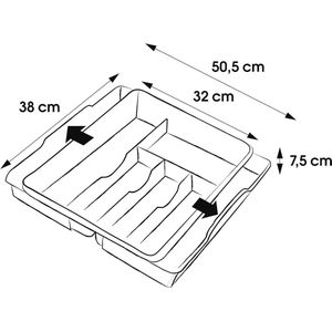 Bestekbak uittrekbaar polypropyleen wit 38 x 32 x 75 cm - Franka - Beste prijs bestekbak 47 deep