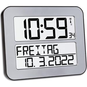 DailySupplies® Dementieklok - Digitale Klok Slaapkamer - Klok met Datum en Dag - Grijs