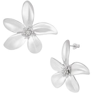 Oorbellen flower fusion - Oorbellen dames - Zilverkleurig - Stainless steel - Nikkelfree - Sieraad voor vrouwen - Oorbel - Oorstekers