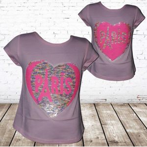 T-shirt Paris zachtroze -s&C-98/104-t-shirts meisjes