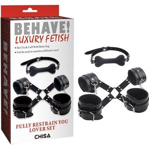 Chisa Kit Restrain You Lover - BDSM - Set van Hand- en Enkelboeien met Gag - Zwart