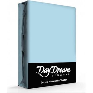 Day Dream Jersey Hoeslaken -180 x 200 cm - Blauw