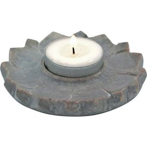 Wierookhouder Rond - Zeepsteen Grijs Naturel - Rond 10 cm