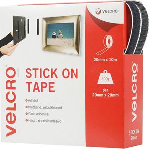 Sterk Dubbelzijdig Klittenband - Zelfklevend en Op Maat Te Snijden voor Kamers, Kantoor en Garage - Zwart 20mm