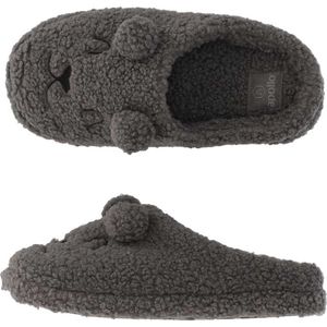 Apollo Pantoffels Dames - Teddy Bear Antraciet - Maat 41/42 - Instap Sloffen - Gevoerd met Warm Fleece