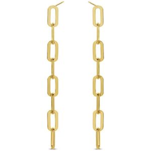 Casa Jewelry Oorhangers Paperclip - Goud Verguld