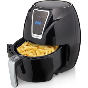 KitchenBrothers Airfryer - Hetelucht Friteuse - 1300W - 3,5L - Kookboek - Zwart