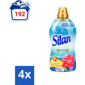 Silan Aromatherapy - Wasverzachter - Relaxing Maldives - Essentiële Oliën en Langdurige Parfum - 48 Wasbeurten - 1.056L - Voordeelverpakking - 4 stuks