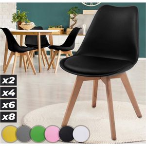 Yolo-deals - Scandinavische eetkamerstoelen - set van 4 - Zwart