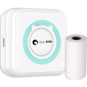 AyeKids Fotoprinter Printer - Bluetooth - Draadloos - Incl. 1 Rol Fotopapier - Mini Printer - Pocket Printer - Blauw