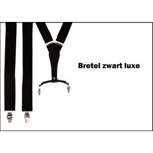 Bretel luxe zwart met leder - Gala hollywood thema feest festival feest carnaval optocht