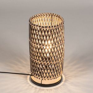 Lumidora Tafellamp 15400 - MAZE - E27 - Zwart - Naturel - Riet - ⌀ 15 cm