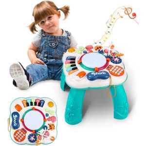 Baby Speeltafel 6 in 1 - Motoriek Speelgoed - Baby Muziekinstrumenten - met Geluid - Activiteits Tafeltje - 1 2 3 jaar