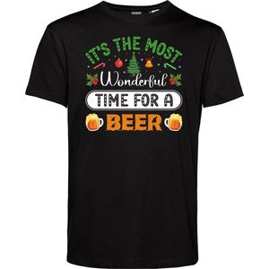 T-shirt kind Time For A Beer | Foute Kersttrui Dames Heren | Kerstcadeau | Kerstpakket | Zwart | maat 80