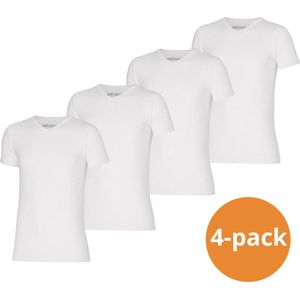 Apollo Bamboo T-shirts heren Basic Wit - 4 Witte Bamboe t-shirts met V-neck - Maat XXL