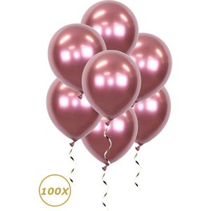 Rode Helium Ballonnen 2024 NYE Verjaardag Versiering Feest Versiering Ballon Chrome Rood Luxe Decoratie - 100 Stuks