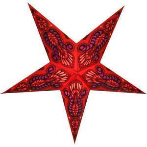 Kerstster met verlichtingsset nr. 10 - Rode ster ""Blue Snake"" - Kerstverlichting - Kerstdecoratie - Ø 60 cm - Kerst