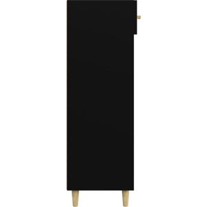 The Living Store Schoenenkast - Scandinavische - minimalistische stijl - Zwart - 60 x 35 x 105 cm - Bewerkt hout