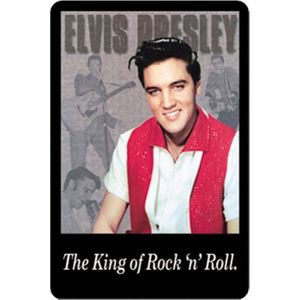 The King Of Rock N Roll Elvis Presley Metalen Bord 20 x 30 cm