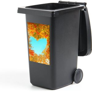Container sticker Bomen - Herfst - Hartje - Natuur - Oranje - Hart - 40x60 cm - Kliko sticker