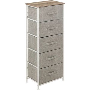 Ladekast met 5 Lades - L.45 x D.30 x H.114 cm - Lichtgrijs
