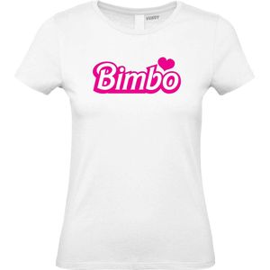 Dames t-shirt Bimbo | Carnavalskleding heren dames | Carnaval Kostuum | Foute Party | Wit Dames | maat XXL