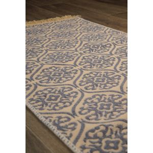 Tapijt Blue Lagoon - Vloerkleed 60x90 - Carpet - Kelim dubbelzijdig