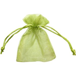 Organza zakje 7,5 x 10cm appelgroen (10 stuks)