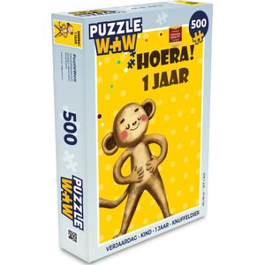 Puzzel Verjaardag - Kind - 1 jaar - Knuffeldier - Legpuzzel - Puzzel 500 stukjes