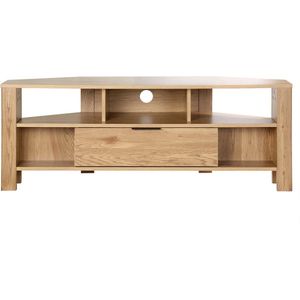 CALICOSY - Hoek-TV-meubel 1 Lade Eiken Decor - L120 cm