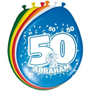 32x Ballonnen versiering 50 jaar Abraham thema feestartikelen 50 geworden