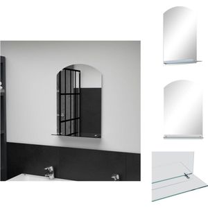 vidaXL badkamerspiegel met schap - gehard glas - 40 x 60 cm - minimalistisch - Spiegel